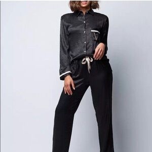 Victoria’s Secret size M pajama pants after hours black with polka dots